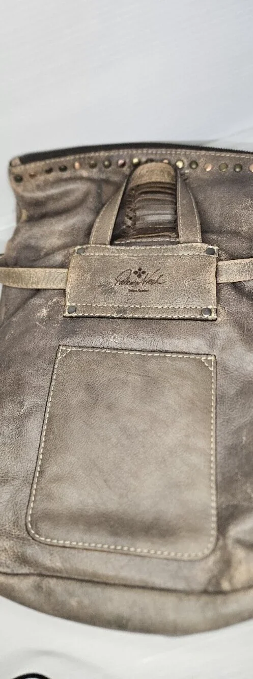 Patricia Nash Luzille Convertible Backpack Distressed Gray Leather Crossbody Bag